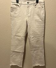 Cream High-Rise Straight Jeans