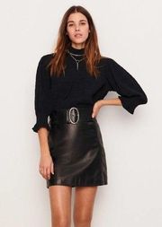 NWT BA&SH Hyael Leather A-Line Skirt Size Medium
