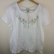 Hasting & Smith Embroidered Boho Elasticized Neck blouse