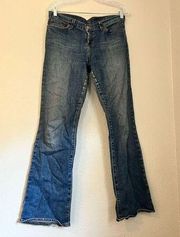 Vintage Lucky Brand Womens Jeans Blue 8 29 Dungarees Mid Rise Flare Stretch Dark