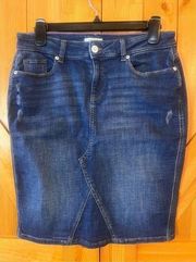 Esprit Womens Dark Wash Denim Pencil Skirt Size 8