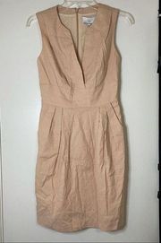 NEW! Adam Lippes Peach Pink VNeck sleeveless dress