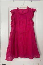 Hot Pink Floral Lace Sundress Size L