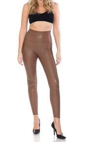 Tan Faux Leather Leggings