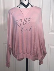 YOUNG FABULOUS & BROKE Pink Ombré Be Kind Sweatshirt