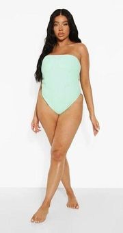 BOOHOO Mint Bandeau Swimsuit Sz 18 NEW