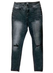 . Faded And Distrseed High Waist Skinny Jeans