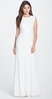 Vera Wang Sequin Keyhole Back Gown