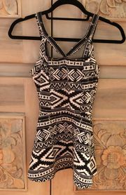 Black White Tribal Pattern Dress