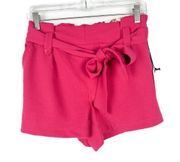 NWT  Belted Trouser Short Pull On Fuchsia Pink Size Small S NEW