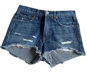 Rag & Bone Shorts Womens 24 Blue Rockarolla Cut-Off Denim Jean Raw Hem Cotton