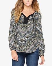 Ella Moss Maternity Tribal Blouse - Geometric - Black Multi