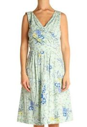 Lands End Size 2X Floral Cotton Fit Flare Stretch Midi Vacation Wedding Dress