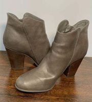 Michael Shannon Womens Side Zip High Heeled Ankle Boots Gray Size 9