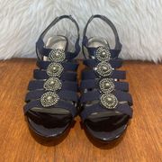 💜 LONDON FOG Nanci Dress Navy Blue Sandals