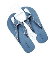 Vera Bradley Webbing Strap Flip Flops Floral Size Large 9-10 Daisy Floral Blue