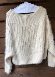 cream off the shoulder sweater 