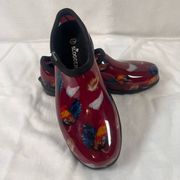 Slogger Barn Red Chicken Rain and Garden Clog 10