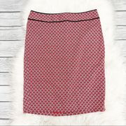 The Limited Red patterned pencil skirt