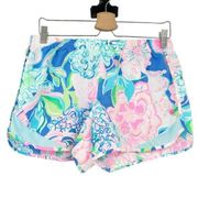 Lilly Pulitzer Womens Ocean Trail Tropical Floral Hawaii Luxletic Shorts Size M