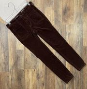 Anthropologie Pilcro High Rise Skinny Brown Corduroys Pants Womens Size 25