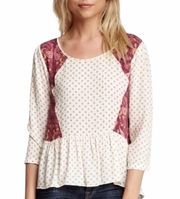 Dandelion paisley peplum boho top