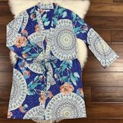 Johnny Was tropical koi fish belted kimono NWT