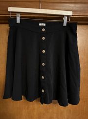 Black skirt button up front