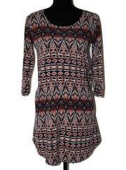 Abbeline 3/4 Sleeve Patterned Dress Size Size S