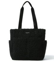 Baggallini Women's Carryall Daily Tote Bag Black Faux Shearling