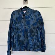 Juicy Couture Y2K Floral Bomber Zip Up Jacket Size Large