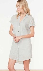 NWT $235 JAMES PERSE COTTON VOILE WOMEN SHIRT DRESS IN SILVER PIGMENT SZ 0 2 4