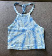 Blue Tie Dye Halter Tank Top