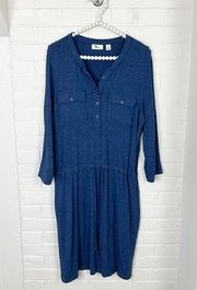 L.L.Bean Heather Blue Soft Casual Relaxed Shirt Dress Size M