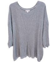 Ava and Viv Gray Shimmer Short Sleeve Sweater 4X