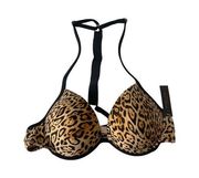 Victoria Secret Shine Strap 34B Cheetah Bikini Top