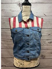 Forever 21  patriotic Jean vest - 2783