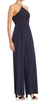 ZIMMERMANN Silk Lace Halter French Navy Pleated
Sleeveless Jumpsuit NEW