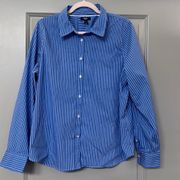 Chaps Blue White Pinstripe Button Down