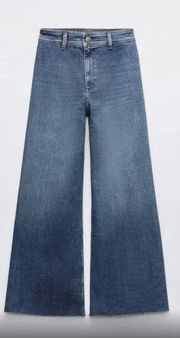 Women Zara Zw Collection High Waist Marine Straight Jeans