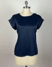 Reiss Blue Textured Button Back Blouse