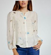 Current Elliott The Settler 100% Silk Top - Rose Steam Multi - size M