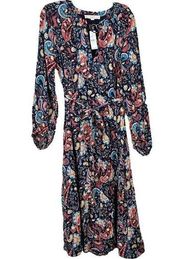 Ann Taylor LOFT Mystical Creatures Shimmer Paisley Tiered Tunic Dress NWT