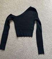 Cropped One Shoulder Sweater