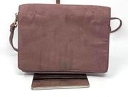 H&M Brown Suede Magnetic Flap Crossbody Purse