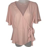 Short Sleeve V Neck Wrap Top