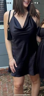 Black satin dress