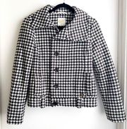 Tna Brown & White Houndstooth Wool Buttoned Coat