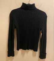 The Great American Sweater Black Ribbed Turtleneck Sweater Size L