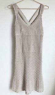 Athleta gray knit crotchet dress